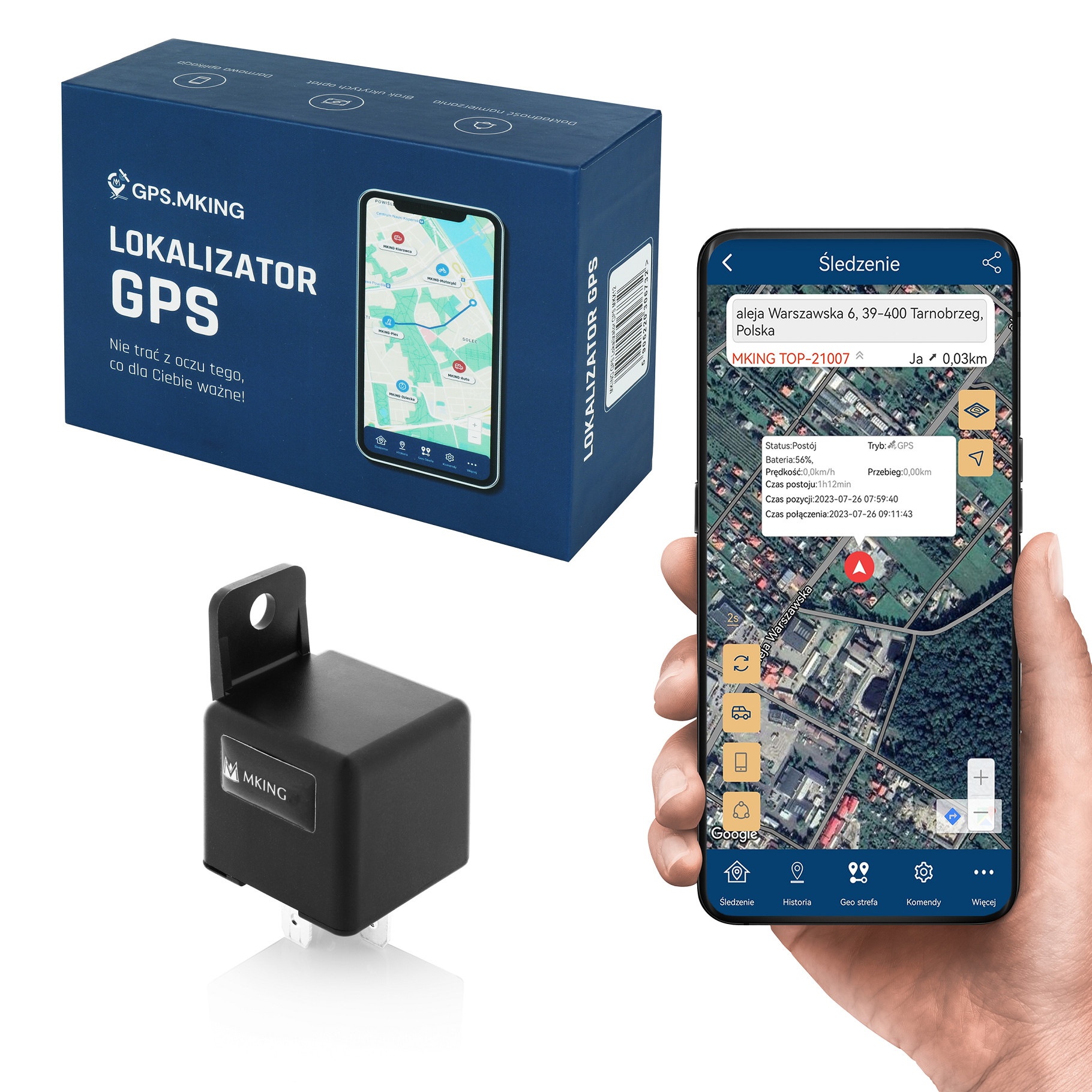 Lokalizator GPS z odcięciem paliwa do auta i motocykla z alarmem MK67